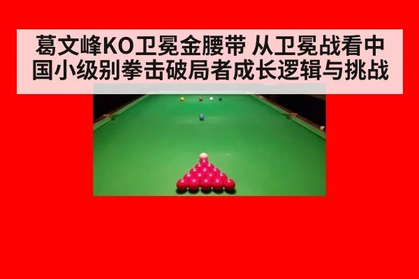 葛文峰KO卫冕金腰带 从卫冕战看中国小级别拳击破局者成长逻辑与挑战